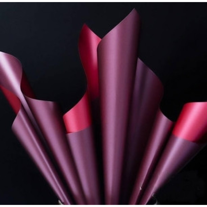 Калька глянсова двостороння "бордовий-червоний" 60х60 см (20 штук)