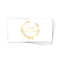 Конверт для грошей "happy wedding", золоте тиснення