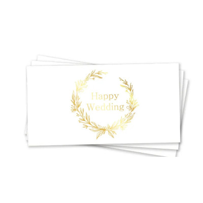 Конверт для грошей "happy wedding", золоте тиснення