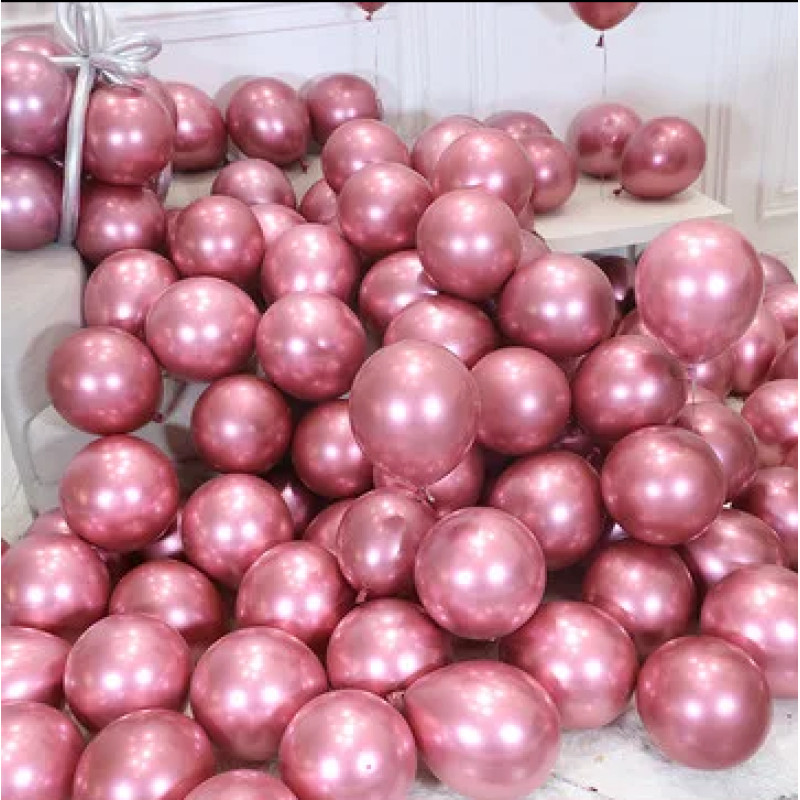 Кульки повітряні хром рожевий 5" (Китай), 100 штук