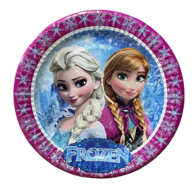 Тарелки бумажные одноразовые детские " Холодное сердце " (Frozen) 18 см.10 шт.