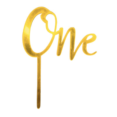 Топер у торт One золото