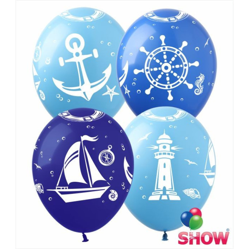 Повітряні кулі для хлопчиків "Морський" 12" (100 шт) ТМ Show