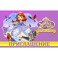Пригласительные на день народження дитячі  "  Принцеса Софія "  10 шт рос