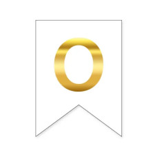 Літера "О" для індивідуальної гірлянди, золото на білому.