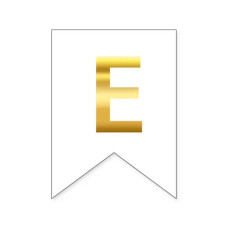 Літера "Е" для індивідуальної гірлянди, золото на білому