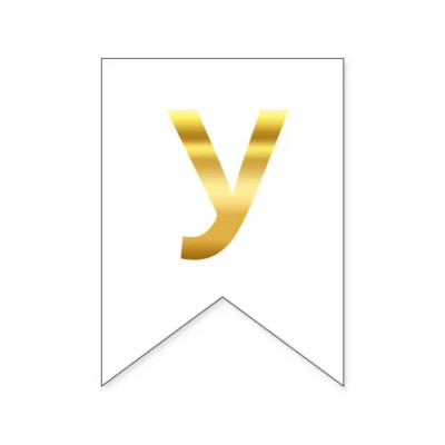 Буква "У" для индивидуальной гирлянды, золото на белом