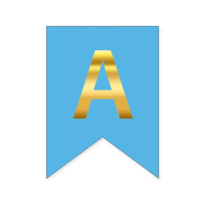 Літера "А" для індивідуальної гірлянди, золото на білому.