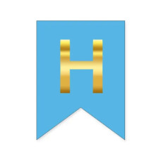 Літера "Н" для будь-якої гірлянди, золото на блакитному