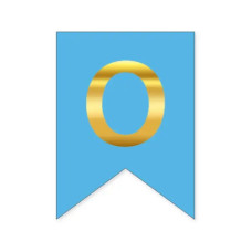 Літера "О" для будь-якої гірлянди, золото на блакитному