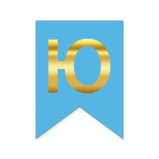 Літера "Ю" для будь-якої гірлянди, золото на блакитному