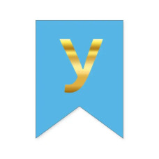 Літера "у" для будь-якої гірлянди, золото на блакитному