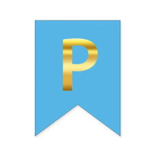Літера "Р" для будь-якої гірлянди, золото на блакитному