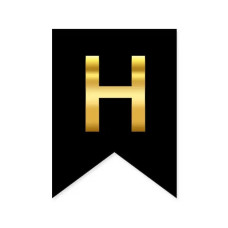 Літера "Н" для індивідуальної гірлянди, золото на чорному