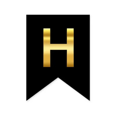 Літера "Н" для індивідуальної гірлянди, золото на чорному