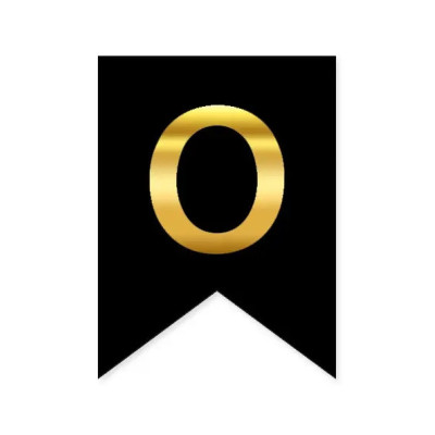 Літера "О" для індивідуальної гірлянди, золото на чорному