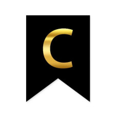 Літера "С" для індивідуальної гірлянди, золото на чорному