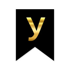 Літера "У" для індивідуальної гірлянди, золото на чорному