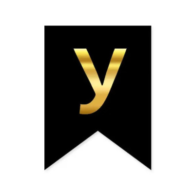 Буква "У" для индивидуальной гирлянды , золото на черном