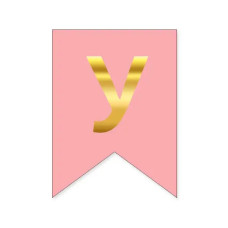 Літера "У" для будь-якої гірлянди, золото на рожевому
