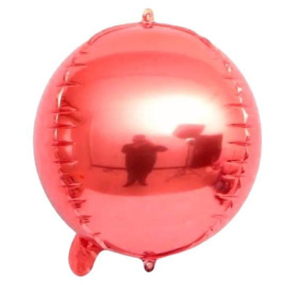 Шар фольгированный сфера 3D красный 10" (Китай)