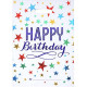 Пакети "Happy Birthday зірки на білому" 17х25 см 10 штук