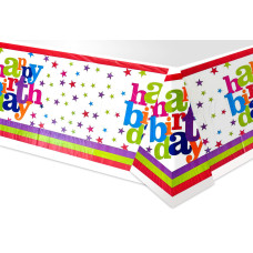 Скатертина дитяча поліетиленова "Happy Birthday зірки"