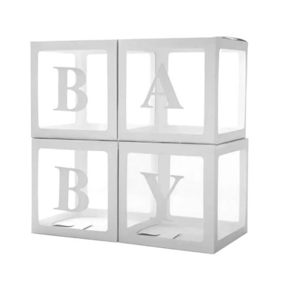 Декор для повітряних куль (білі кубики) BABY