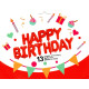 Фольговані літери червоні HAPPY BIRTHDAY, 40 см