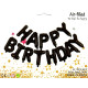 Фольговані літери чорні HAPPY BIRTHDAY, 40 см