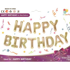 Фольговані літери срібні HAPPY BIRTHDAY, 40 см