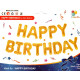 Фольговані літери золоті HAPPY BIRTHDAY, 40 см
