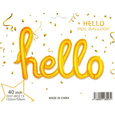 Фольговані літери золоті hello, 113Х46 см в упаковці