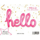 Фольговані літери рожеві hello, 113Х46 см у пакованні