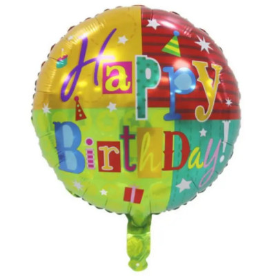 Фольгированный шар Happy Birthday Арлекин-2 (Китай)