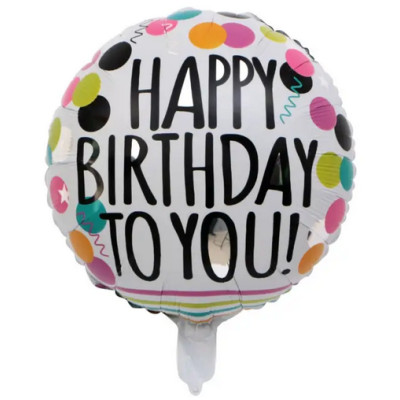 Фольгированный шар Happy Birthday конфетти (Китай)
