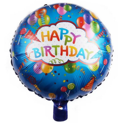 Повітряна фольгована куля Happy Birthday карнавал (Китай)