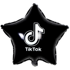 Фольгована зірка "Тік Ток" чорна, 45 см (Китай)