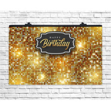 Плакат для свята Happy Birthday золото 75х120 см