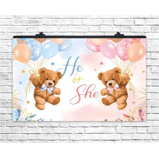 Плакат для свята He or She ведмедики 75х120 см