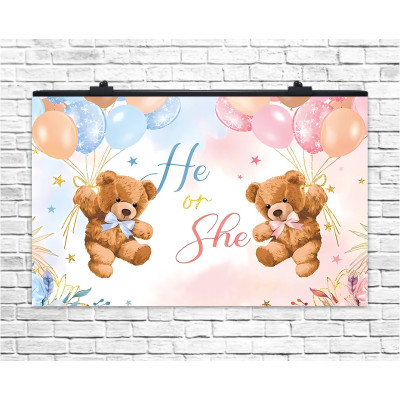 Плакат для свята He or She ведмедики 75х120 см