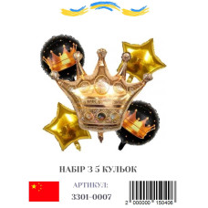 Набір фольгованих кульок Корона, 5 шт