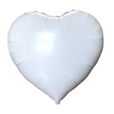 Куля фольгована серце біле, 18" (45 см), Китай