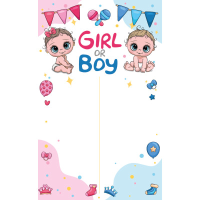 Плакат для Гендер Пати Girl or Boy 75х120 см