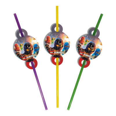 Коктейльні трубочки з гофрою "Ніндзяго", 8 шт.