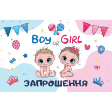 Запрошення на Гендер Паті 10 шт