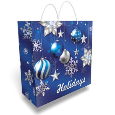 Подарунковий пакет квадрат великий "Holidays" 32 х 32 см