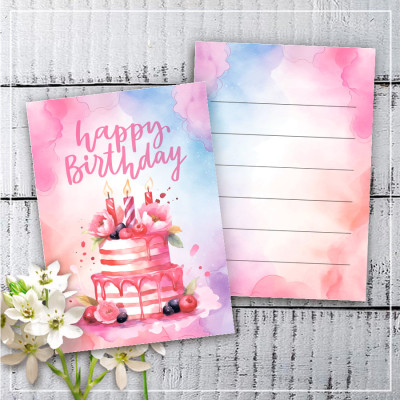 Мини открытки "Happy Birthday" (10 штук)