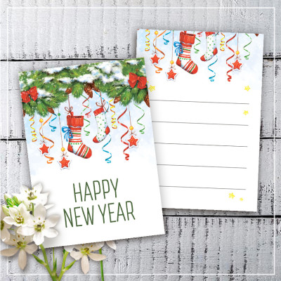 Мини открытки "Happy New Year" (10 штук)