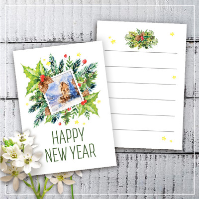 Мини открытки "Happy New Year" (10 штук)